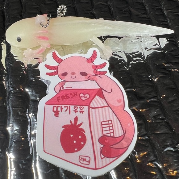 KAWAIIalotl Axolotl Crazy Trending WaterProof Single Decor Accent Sticker - Picture 2 of 4